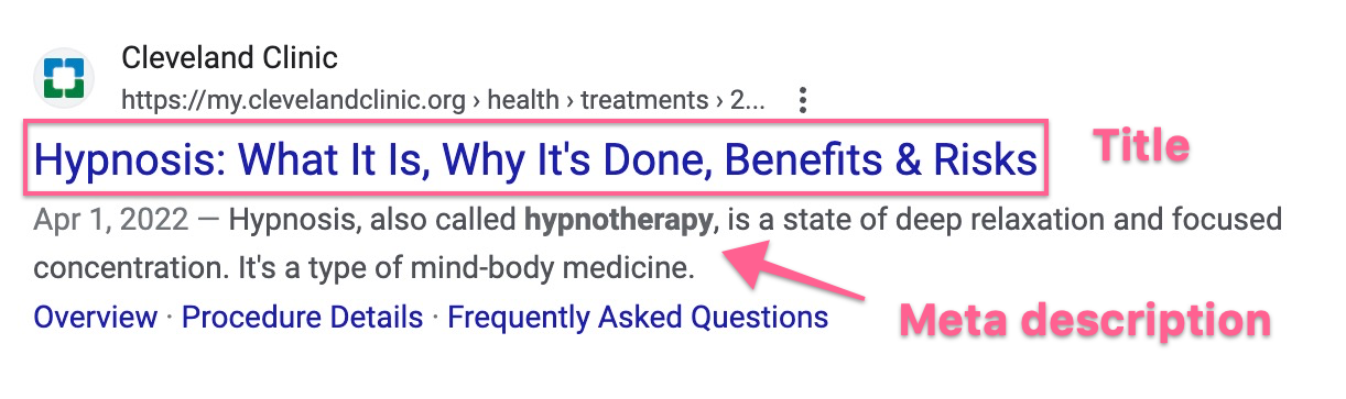 seo for hypnotherapy